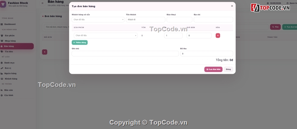 Website quản lý,Web thời trang,trang quản lý